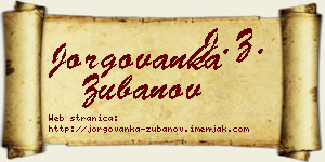 Jorgovanka Zubanov vizit kartica